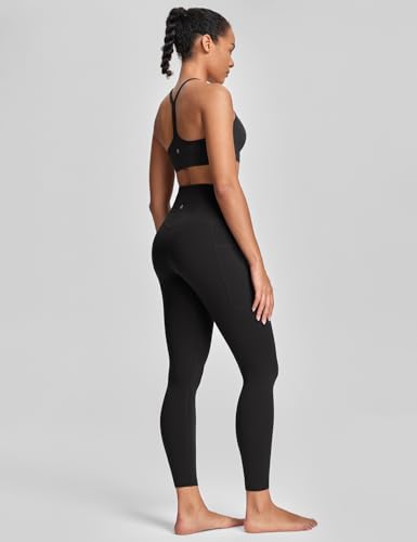 HeyNuts Pro Pockets Leggings 25" Workout Leggings Black Medium with Pockets