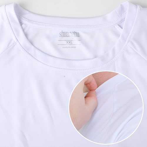 Men's UPF 50+ Long Sleeve Rash Guard Shirt - White, X-Large