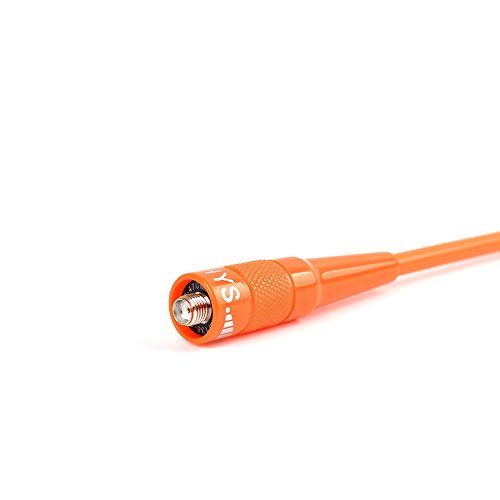 HYS 15.6-inch Dual Band VHF/UHF Antenna for Baofeng Radios, Orange, SMA-Female, 144/430MHz, Model HYS-771N
