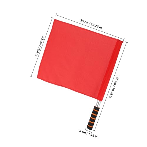 4-Piece Soccer Referee Flags Set with Sponge Handle & Steel Pole