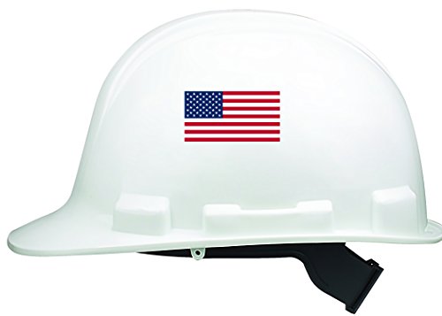 USA Flag Hard Hat Stickers - 6 Pack Patriotic American Flag Decals