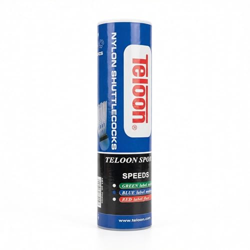 Durable Nylon Badminton Shuttlecocks - Blue Medium, 6 Pack