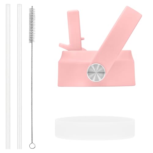 Straw Lid & Silicone Boot for Wide Mouth Water Bottles - Pink