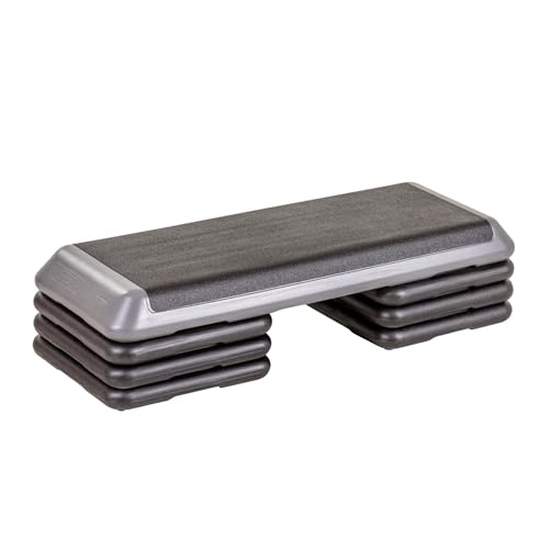 Aerobic Step Platform - Health Club Size with 6 Risers - Grey
