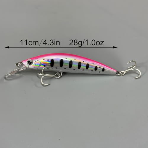 Proaovao 4.13'' 0.92oz Bionic Fishing Lures Set for Bass & Perch - Heavy Sinking Wobblers