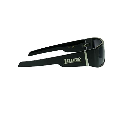 Men's Hardcore Biker Sunglasses - Black Wrap-Around Frame