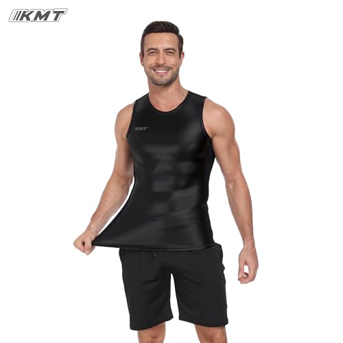 KMT 2mm Neoprene Wetsuit Vest Men, Black XL - Sleeveless Windproof Water Top