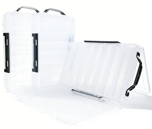 Drchoer White Large 2-Pack Fishing Tackle Box – 14-Compartment Double-Sided Lure Case (L)