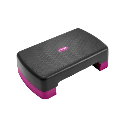 Aerobic Exercise Step Platform with Risers - Mini Stepper in Purple/Black
