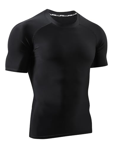 Men's UPF 50+ Rash Guard Swim Shirt - Large Black