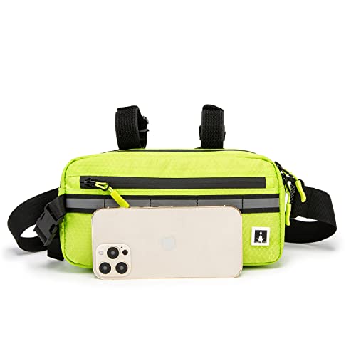 Waterproof Bike Handlebar Bag with Reflective Strips - Neo Green