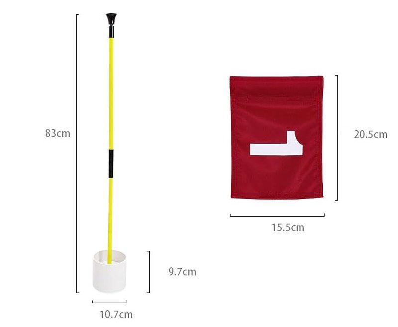 Portable 2-Section Design Mini Golf Hole Flag Set, Putting Green Flag for Backyard 3 Feet Golf Pin Flag Hole Cup Set