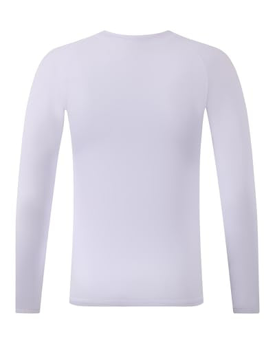 Boys' Long Sleeve Compression Shirt - Large, White Athletic Base Layer