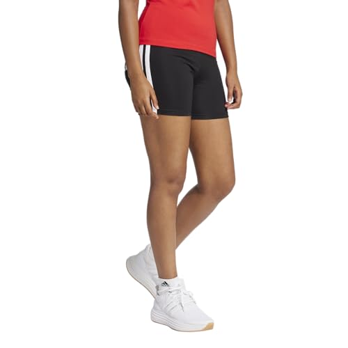 adidas Women's High-Waisted 3-Stripes Biker Shorts X-Large Black & White