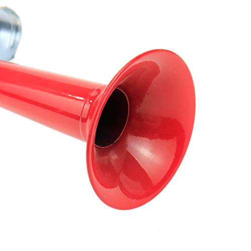 Red Metal Bicycle Bugle Horn - Squeeze Bulb Design