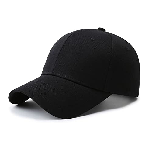 Baseball Cap with Structured Front Panels - Black