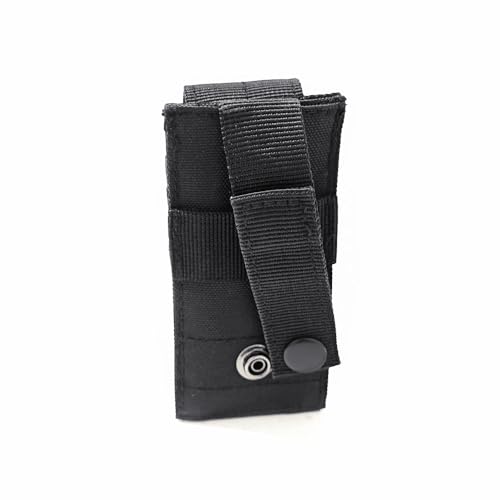 Molle Flashlight Pouch - Portable 4.6 Inch Waist Pack - Black