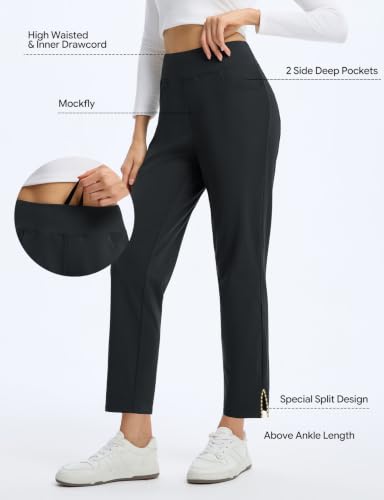 Baleaf Women's Fleece-Lined Thermal Pants - Petite 25" Black, Medium Winter Travel
