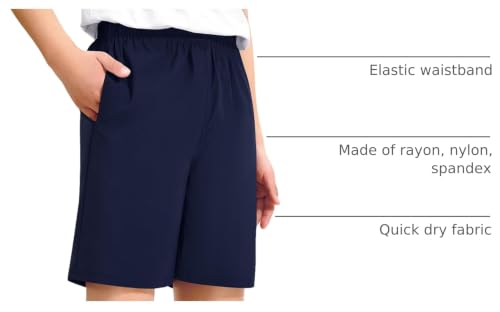 Somaibo Boys Athletic Shorts 13-14 Years 3-Pack Black Navy Gray Quick Dry Pockets
