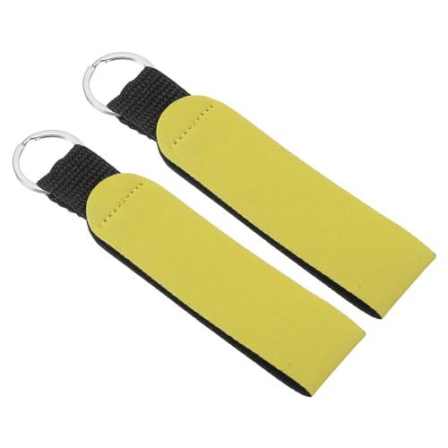 Floating Neoprene Keychain - Waterproof Buoyant Key Ring for Boating - Yellow