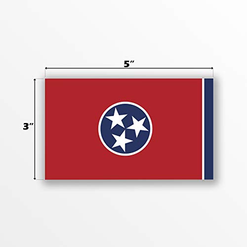 Tennessee State Flag Decal Stickers - 2-Pack, 5x3 Inches
