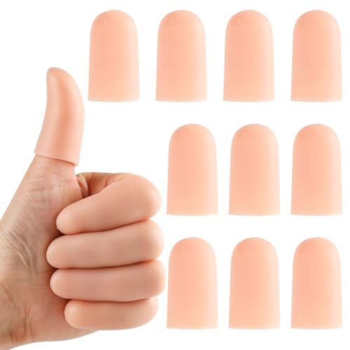 Silicone Finger Protectors - 10PCS Gel Finger Cots for Wounds & Cracked Skin