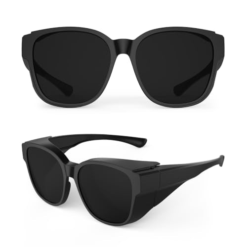 Super Dark Wraparound Sunglasses for Light Sensitivity - CAT4 Polarized UV400 Protection