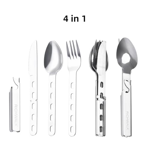 4-in-1 Portable Stainless Steel Camping Utensil Set