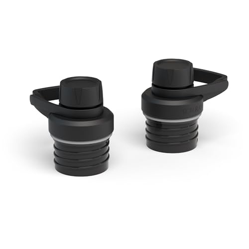 IRON °FLASK Spout Lid for Narrow Mouth Water Bottles - Midnight Black, 2 Pack
