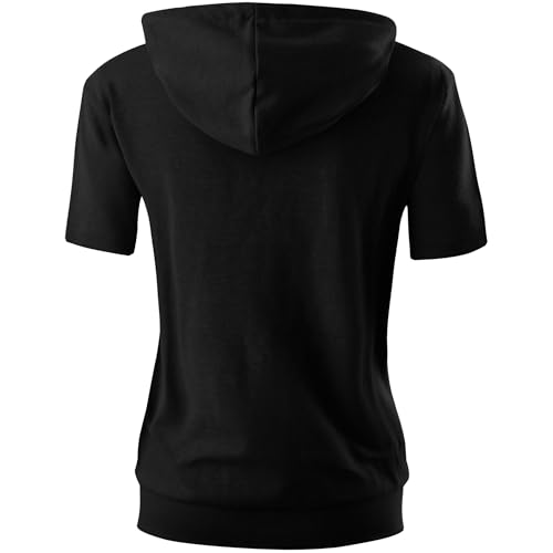 GIVON Women's Slim Fit Soft Cotton Blend Full Zip Hoodie - Medium / Dcf256-Black