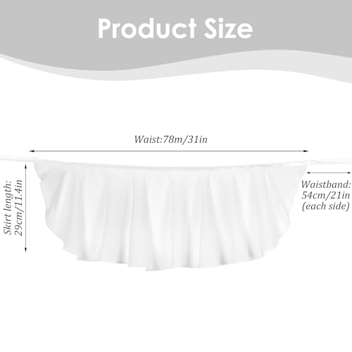 Girls Ballet Wrap Skirt with Ties - Flowy Chiffon - White