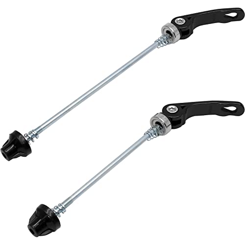 Quick Release Bicycle Hubs - Front & Rear Skewers Clip Kit - Black