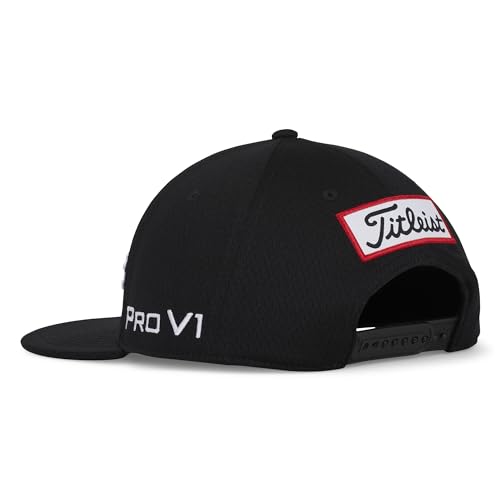 Titleist Men's Tour Elite Flat Bill Golf Hat - One Size Black/White