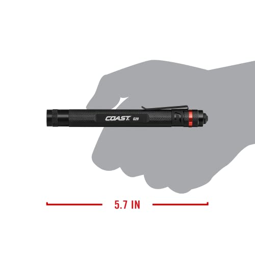 COAST G20 Inspection LED Penlight with Adjustable Clip, 54 Lumens, Water-Resistant