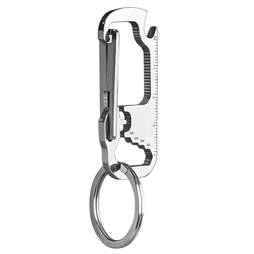 Carabiner Keychain Clip Multi-Tool with Bottle Opener - Black