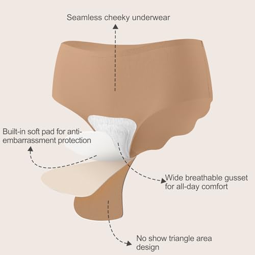 Jasmolly Camel Proof Seamless Cheeky Women's Underwear 3 Pack Medium Multicolor