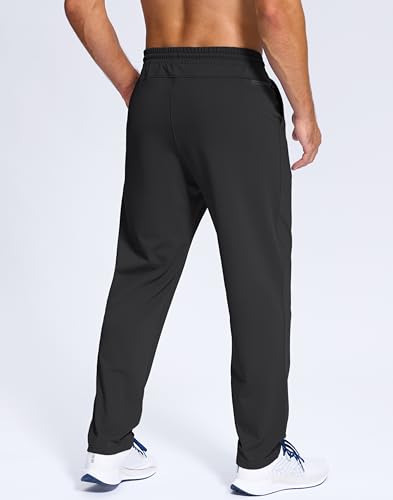 Men's Fleece-Lined Pants with Zipper Pockets - Large Black | G Gradual
