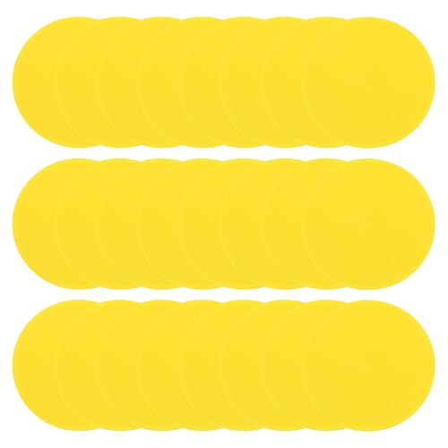 Flat Agility Cones - 5 Inch Yellow Poly Spot Markers with Bag