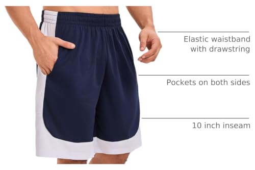 Men's Mesh Basketball Shorts with Pockets - OYGSieg 6-Pack, X-Large Set