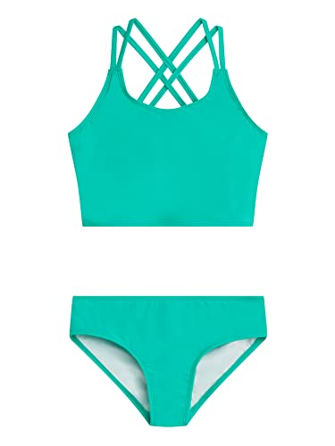 Girls Waverly UPF 50 Tankini Swimsuit - Solid Atlantis, Size 10 - Beach & Swimwear