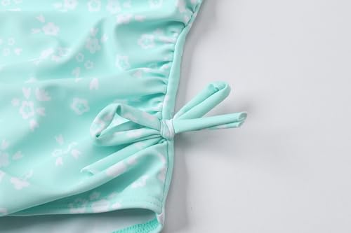 Girls Floral One Piece Swimsuit & Cover Up Set - Green, 6-7 Years