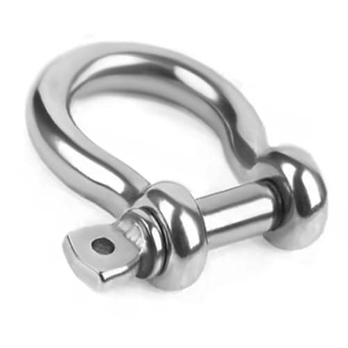 316 Stainless Steel D-Ring Shackles - Heavy Duty 1/4 Inch 4 Pack