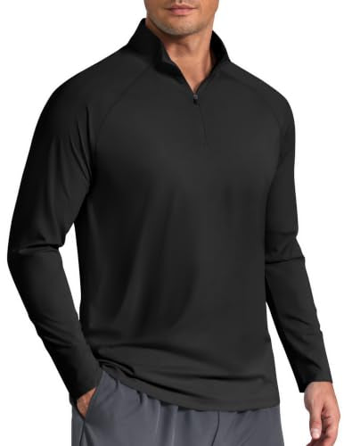 COOFANDY Men's Large Black Quarter Zip Golf Pullover Athletic Sweatshirt
