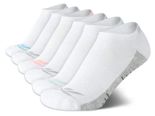 Reebok Women's Low Cut Athletic Socks 6 Pack Cushioned - White Fade 4-10