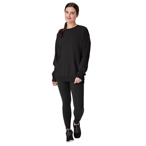 Hanes Men's Comfortwash Garment Dyed Sweatshirt Large Black