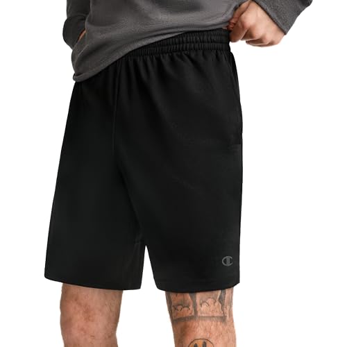 Champion Men's 7-Inch Inseam Sport Shorts Large Black - Lightweight, Moisture-Wicking Activewear