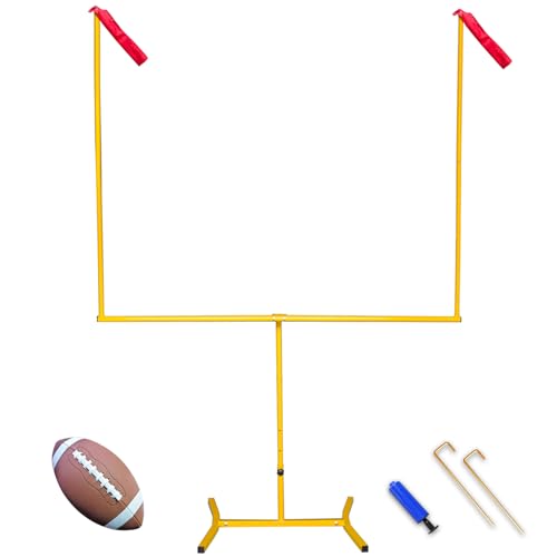 Adjustable Height Football Goal Post 8x5.5 Ft - Steel Frame with Pump