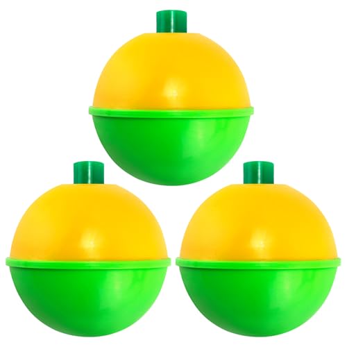 Fishing Bobbers 20 Pack - Snap On Floats 1.0 Inch Green/Chartreuse