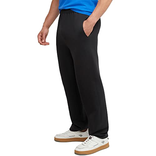 Men's EcoSmart Fleece Sweatpants with Pockets - Large Black