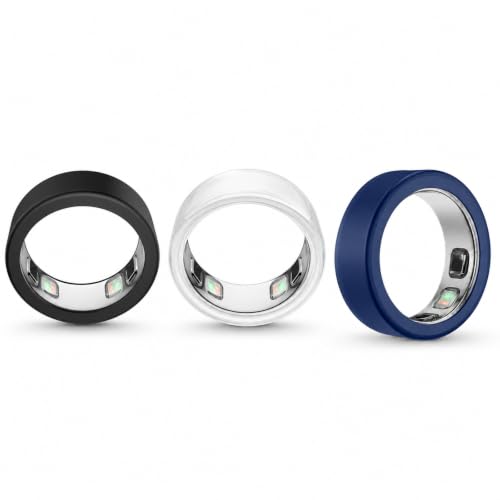 Oura Ring 5 Cover - Silicone Protection Set of 3: Clear, Black, Navy Blue